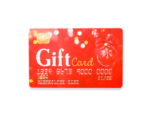 Gift card on white background