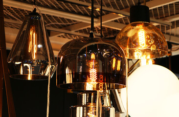 Pendant lamps edison bulb for industrial and loft style lighting decoration.
