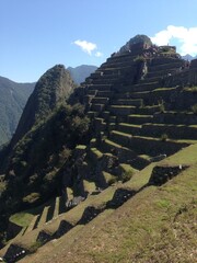 Machu Picchu Incan citadel in the Andes Mountains in Peru