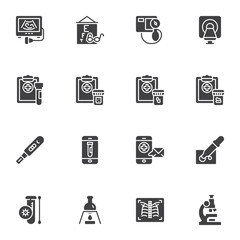 Laboratory diagnosis vector icons set