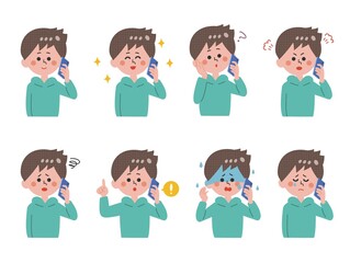 Boy talking on a smartphone