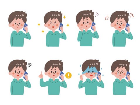 Boy talking on a smartphone
