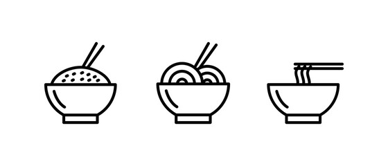 Noodle icon set vector for web