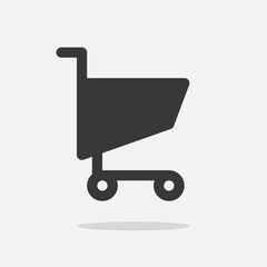 Shopping cart or shopping trolley  icon  Design Template. Illustration vector graphic. simple flat icon isolated on white background.  Perfect for your web site design, logo, app, UI

