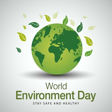 world environment day poster. global earth wearing surgical mask. covid-19, corona virus concept. vector illustration design.