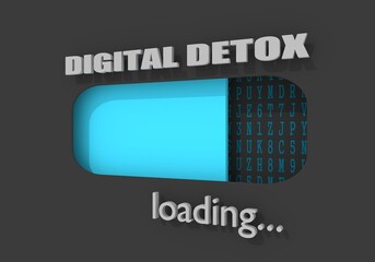 Digital detox concept illustration. Addiction of devices