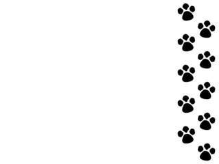 犬・猫の足跡シルエットアイコン