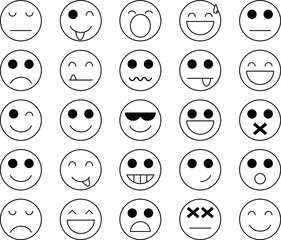 set of smface emoji line art set
ileys