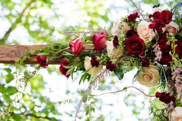 floral decor marsala roses table decoration table setting holiday decoration