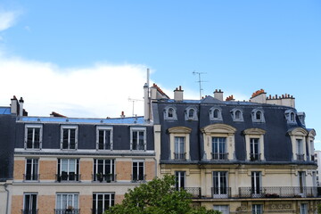 Fototapeta na wymiar A view from a balcony in Paris. May 2021, France.