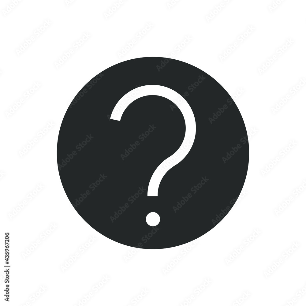 Poster question mark vector icon. helpdesk and service sign. web help and q&a symbol. riddle logo. isolated