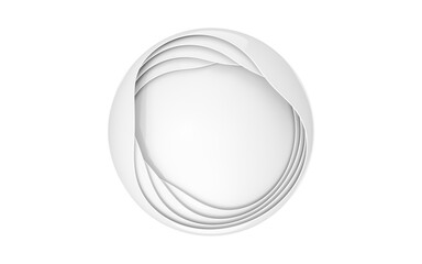 White curves with abstract geometry, 3d rendering.