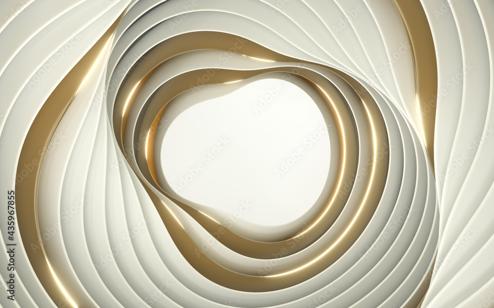 Poster abstract geometry, ethereal curves, 3d rendering.
