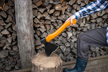 man with axe