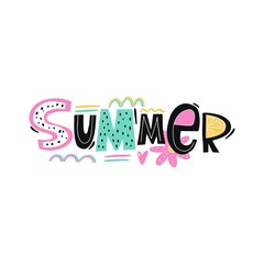 Fototapeta premium Enjoy Summer - hand written lettering quote. Fresh summer print with lettering