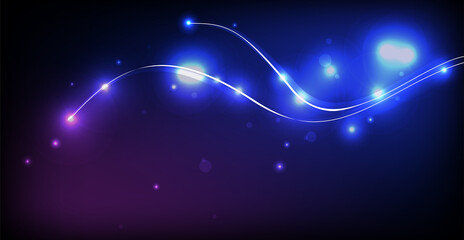 Abstract technology background with equalizer light effect. Visualization of sound waves.