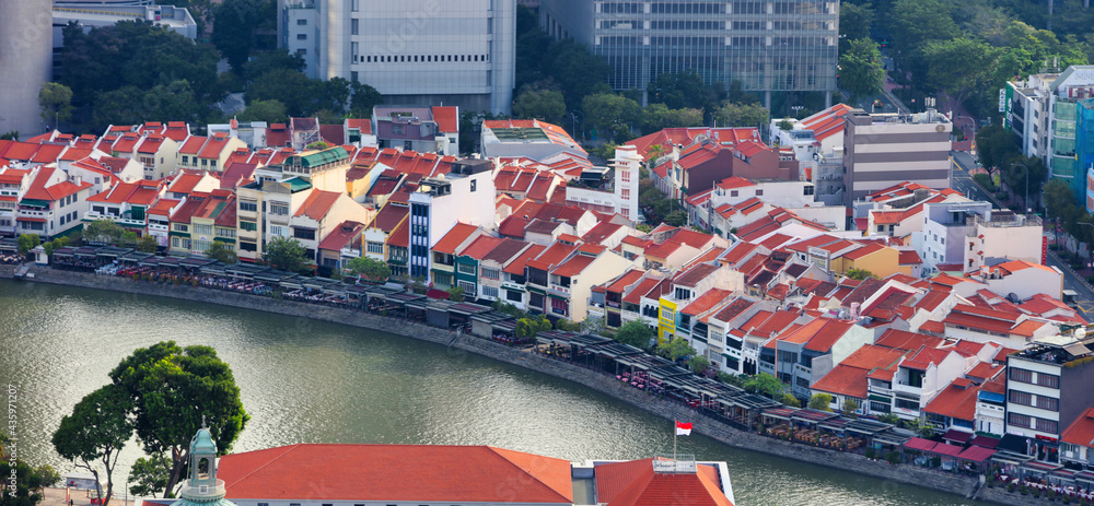 Wall mural Singapore building at day in Marina bay