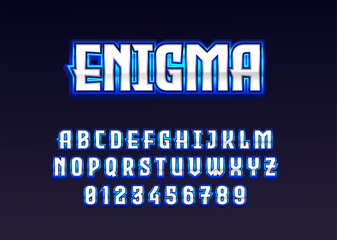 Superhero game logo style text effect. Set of number and alphabet template with modern and futuristic look