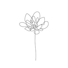 One Line Drawing Vector Flower. Floral Modern Single Line Art, Aesthetic Contour. Perfect for Home Decor, Posters, Prints, Wall Art, Tote Bag, t-shirt, Sticker, Mobile Case. Flower Drawing.