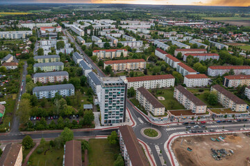 Luftbild von der deutschen Stadt Lübbenau