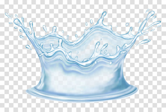 Blue transparent water splash. Isolated vector illustration design
