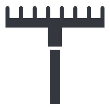 recommend clip art: Rake Icon. Vector Simple Illustration of Gardening Tool