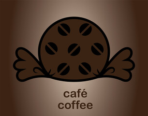 Coffee chocolate bonbon candy in wrap package