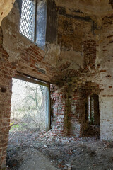 interior of an abandoned church