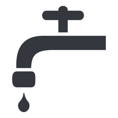 Vector Water Tap Icon. Faucet with Drop.