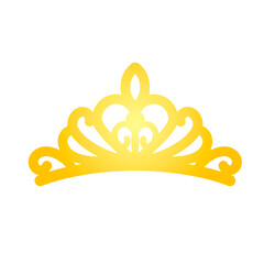 A simple tiara in a flat style. The silhouette of the crown. Vector illustration - obrazy, fototapety, plakaty