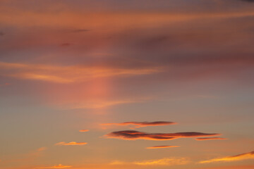 Cloudscape above Toten, Oppland, Norway, in evening.