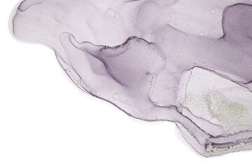 Pale transparent watercolor paint drops background.