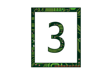 Computer board electronic number, motherboard connection alphebet, technology network uppercase, capital, isolated design element