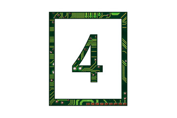 Computer board electronic number, motherboard connection alphebet, technology network uppercase, capital, isolated design element