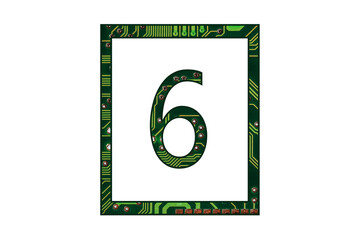 Computer board electronic number, motherboard connection alphebet, technology network uppercase, capital, isolated design element