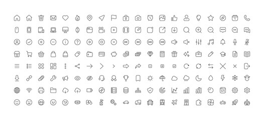 160-basic minimal-icons　160 ミニマルアイコン