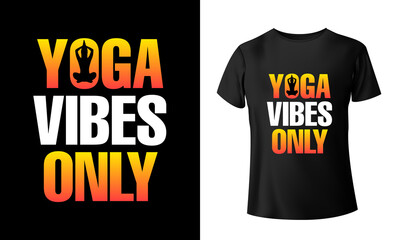 Full Black yoga lover t shirt design for boys and girls