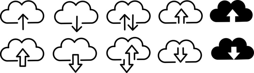 Cloud download and upload glyph Icon