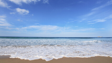 tropical beach and blue sky in nature