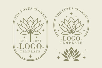 set of lotus flower logo templates