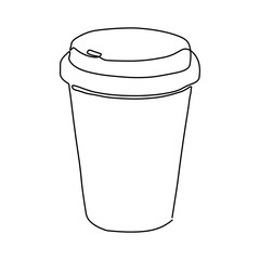 Continuous one line drawing of coffee. Contemporary vector illustration on white background.