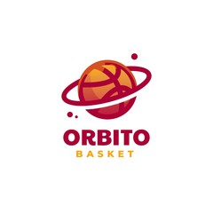 Vector Logo Illustration Basketball Simple Mascot Style.