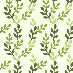 Fototapeta premium Seamless abstract green floral background with leaves 