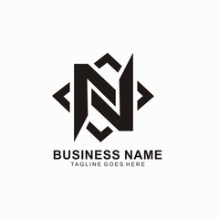 Naklejka premium N initial simple and clean logo for business company