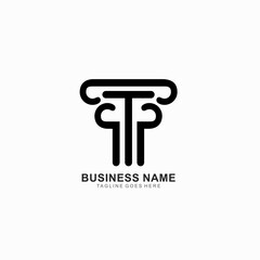 T initial simple and clean logo for business company