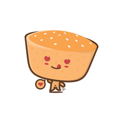 cute empada mascot. traditional brazilian snacks