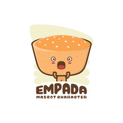 cute mascot empada. traditional brazilian snacks.
