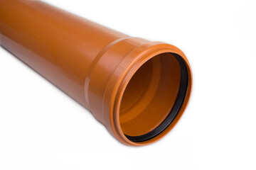 Plastic Sewer pipe on a white background