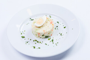 salad with rice and egg