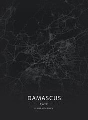 Map of Damaskus, Syria